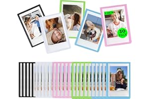 WOGOZAN 30 Pack Mini Magnetic Picture Frame Refrigerator for Fujifilm Instax Mini 12/11/99/41/SE/7+/EVO Camera 2.15"x3.4" Films, 2x3 Magnetic Frames for Refrigerator with Transparent Cover (Colorful)