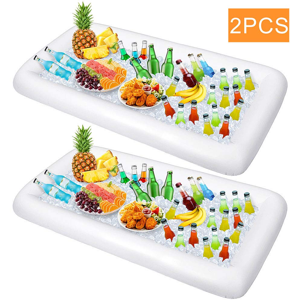 2 PCS Inflatable Serving Salad Bar Picnics Buffet Luau Cooler Pool Parties BBQ Party Supplies