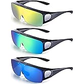 Frienda 3 Pcs Flip Glasses Polarized Sports Sunglasses Cover-up Tac Sunglasses for Men Women Driving Fishing