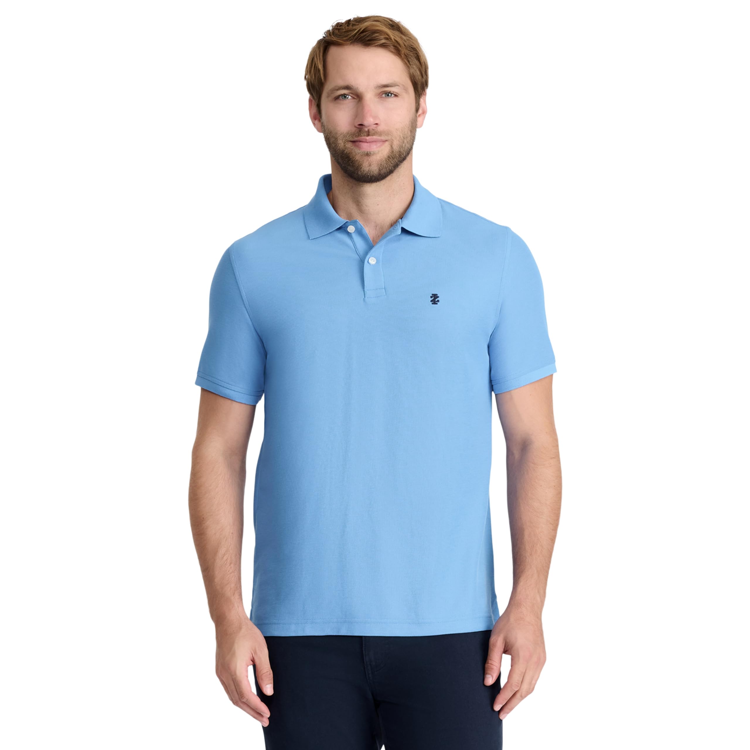Photo 1 of IZOD Men's Regular Fit Advantage Performance Short Sleeve Solid Polo, Blue Revival, Medium
