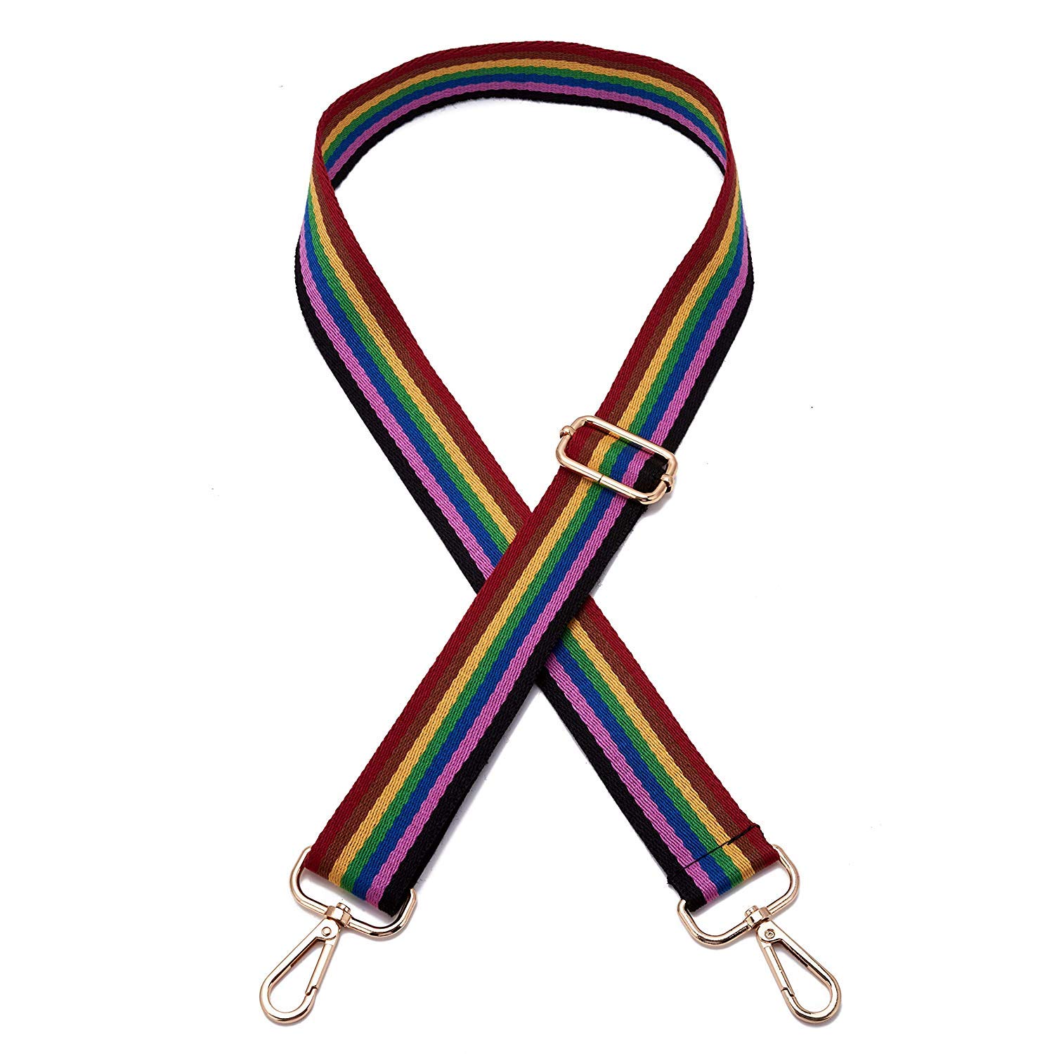 Wide Shoulder Strap Adjustable Replacement Belt Crossbody Canvas Bag Handbag((3.8CM) Rainbow)