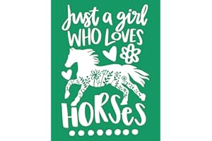 DGAGA Horse Self-Adhesive Silk Screen Stencils Farm Animal Screen Printing Stencils Reusable Just a Girl Who Loves Stencil for Craft Mesh Transfer for Painting on Wood Fabric Home Decor 8.5x11IN