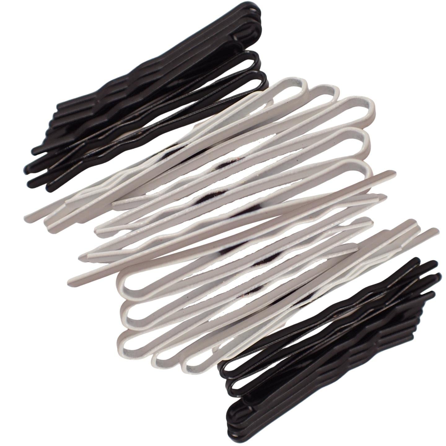 Topkids Accessories 24pc Bright Coloured Kirby Grip, Hair Clip, Bobby Pins, Simple Clips For Everyday Use, For Women & Men, Girls & Boys, Unisex Hair Pins (Black & White)