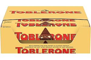 Toblerone Milk Chocolate Bar with Honey and Almond Nougat, 20 - 3.52 oz Bars
