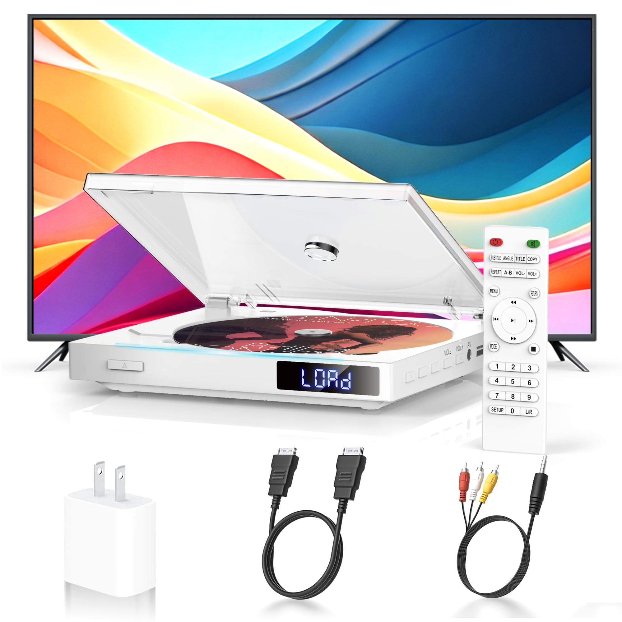 Photo 1 of Mini DVD Player for TV, Region Free HDMI DVD Players with Memory Playback, HDMI & AV Output, Super Small DVD Player with USB Input, NTSC/PAL System, HDMI&AV Cables, Remote Control Included