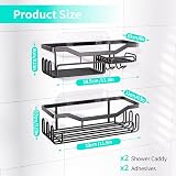 HapiRm Storage Shower Shelves Caddy with 11 Hooks 304 Stainless Black view 7