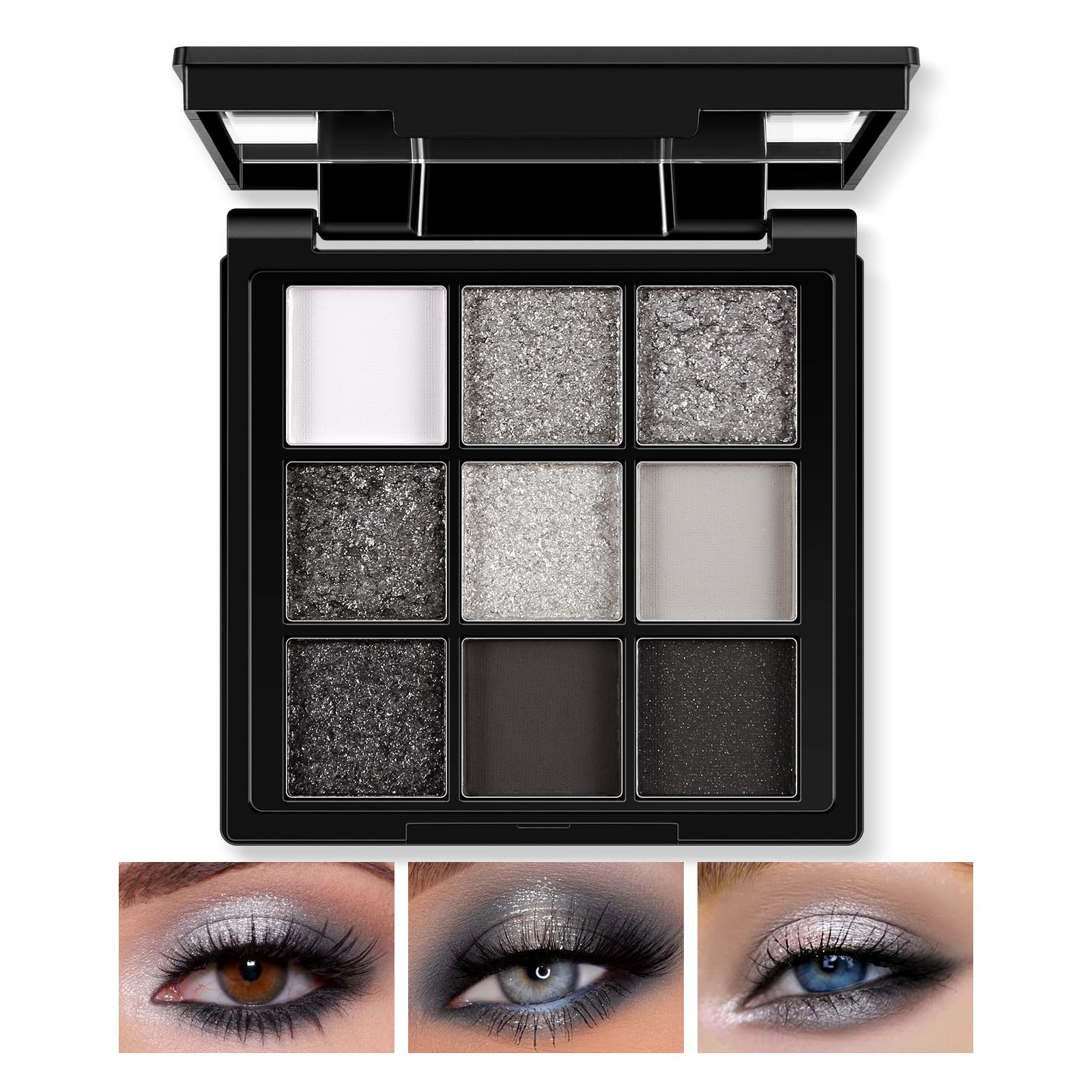 Boobeen 9 Colors Eyeshadow Palette Matte and Shimmer Makeup, Highly Pigmented Creamy Eye Shadow Powder, Create a Bright Eyeshadow Look, Long Wearing