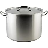 Winware SST-40 Stainless Steel 40 Quart Stock Pot with Cover