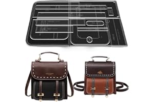 RIVEENY Backpack Acrylic Template,Leather Pattern Acrylic Leather Templates for Women’s Work Backpack Purse Waterproof Anti-Theft Travel Back Pack (AAB-582)