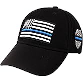 Thin Line | Honor Durable & Stylish Comfortable Baseball Cap for Men & Women | Perfect for Everyday (US, Alpha, One Size, Black Police Thin Blue Line)