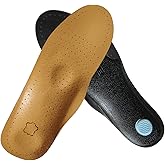 Thin Leather Inserts for Women Arch Supports Insoles for Plantar Fasciitis Heel Spurs Orthotic Insoles for Flat Feet Thin Shoe Liners Replacement for Odor Eater, Womens 10-11.5//Mens 8-8.5 M US