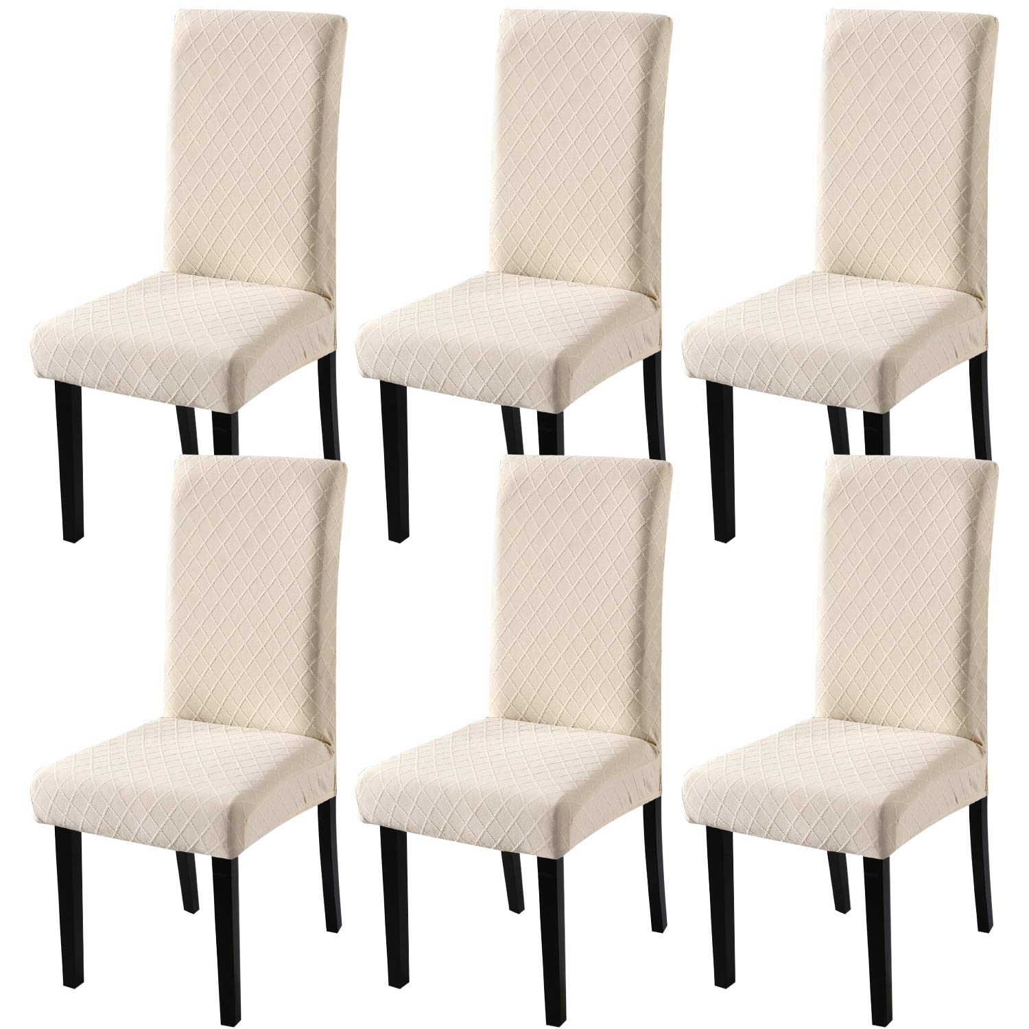 YISUN Dining Chair Covers Set of 6, Stretch Removable Washable Kitchen Chair Covers, Chair Slipcover for Hotel, Dining Room, Ceremony, Banquet Wedding Party