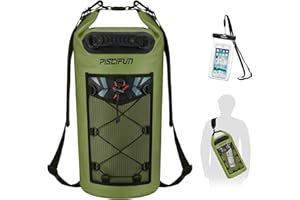 Piscifun Dry Bag, Waterproof Floating Backpack 10L/20L/30L/40L with Waterproof Phone Case for Boating, Kayaking, Fishing
