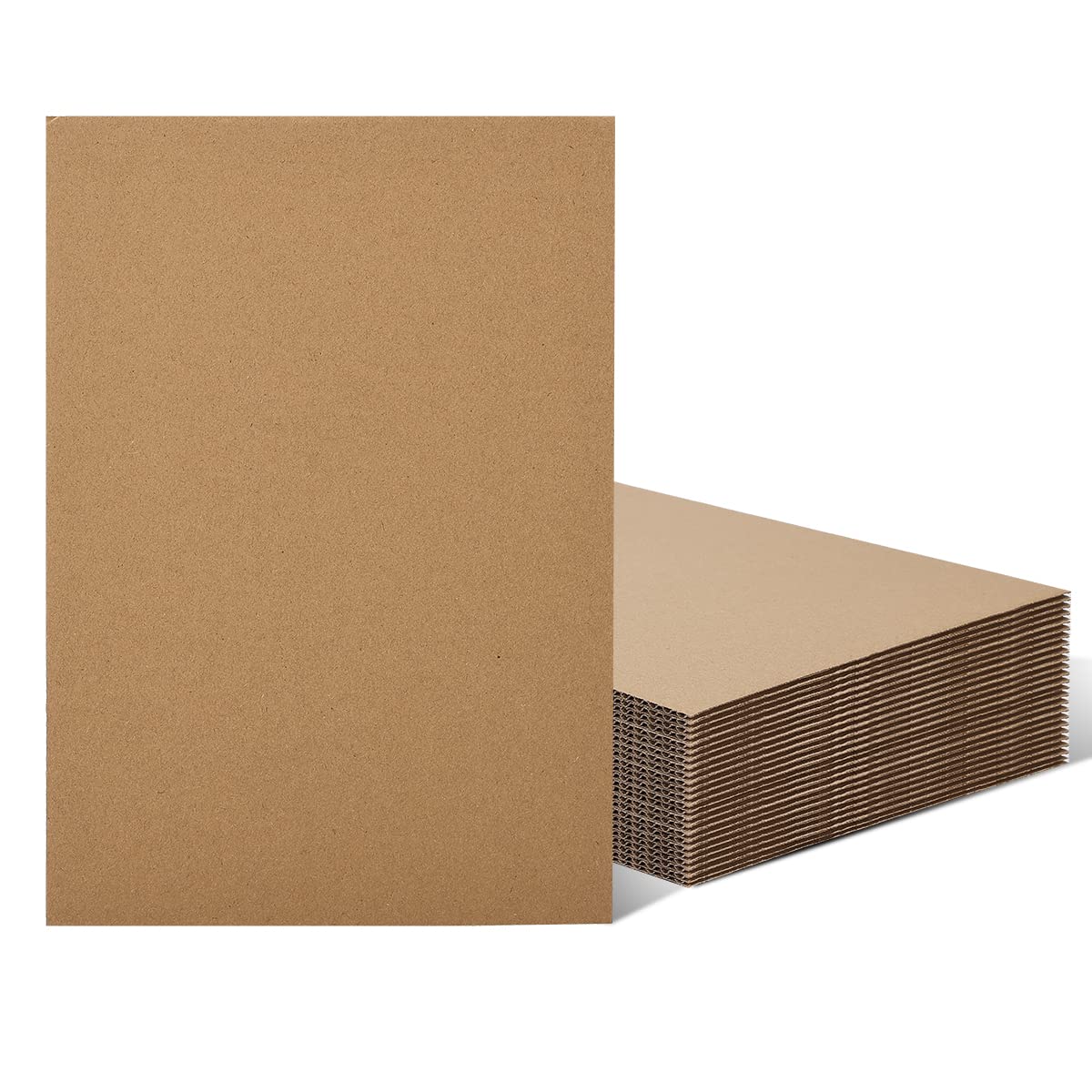 Worown 20 Pack A4 (210 x 297 mm) Cardboard Sheets, 3mm Thickness Corrugated Cardboard, Kraft Board for Painting, Modeling, Arts & Crafts