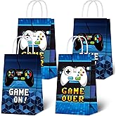 Epakh 16 Pack Gamer Themed Birthday Party Favors Video Game Gift Bags with Handle for Kids Boys Gaming Goody Candy Treat Bags for Birthday Party Supplies Decorations