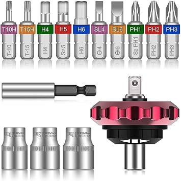 Finger Ratchet Powerbuilt 1/4-Inch Drive 2 in 1 Thumb Ratchet 