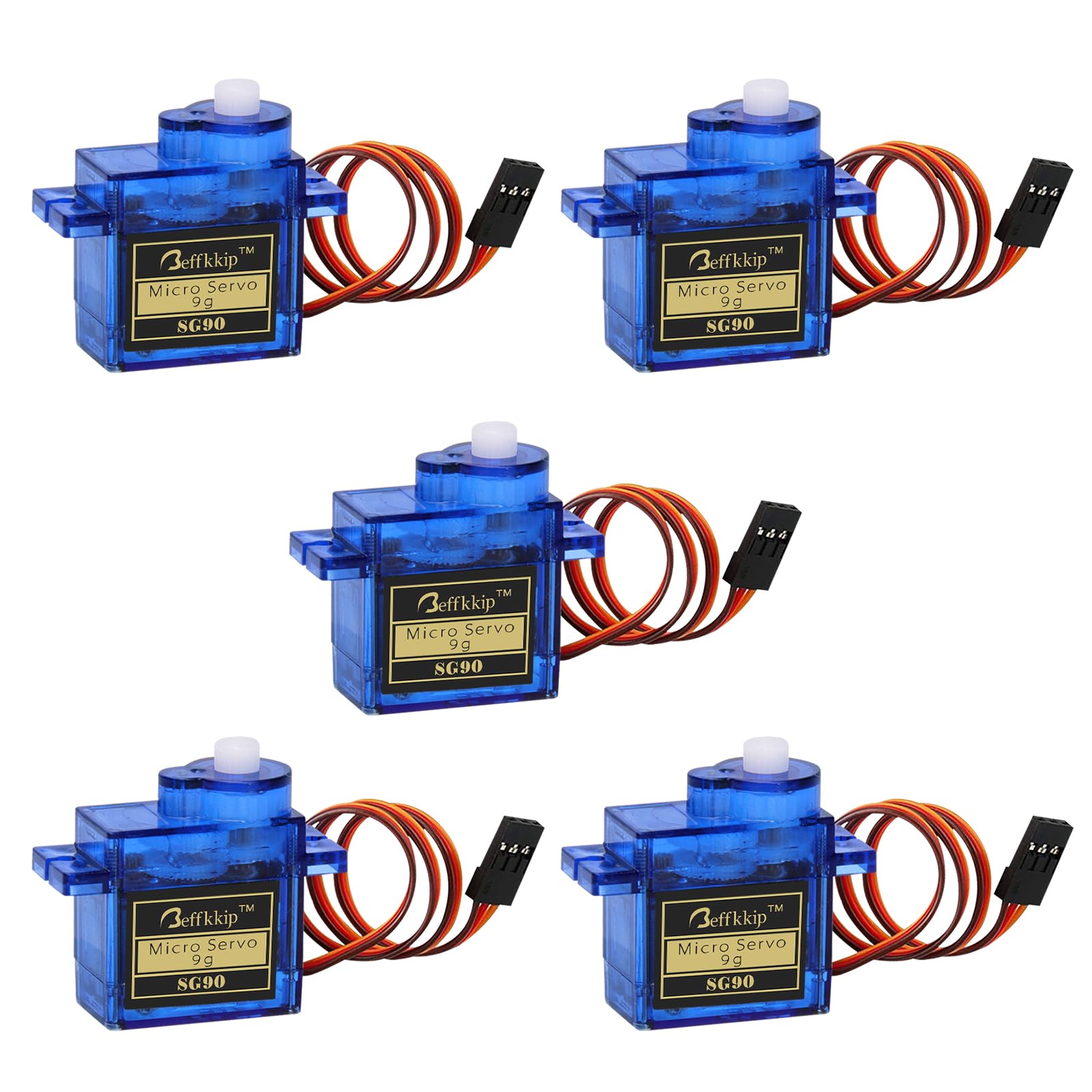 Beffkkip RC Servo 5Pcs SG90 9g Micro Servos for RC