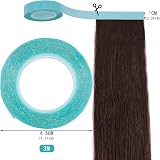 metagio Hair Extension Tape Tabs 2 Rolls 6 Meters Double Sided Blue view 2