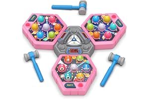 TooLion 3-Player Whack Game Mole for Kids 3-12 Boys Girls - 3 Independent Game Boards,3 Modes with Sound & Light,Safe Educational Pounding Toy,Christmas Birthday Gift for Multi-Kid Families