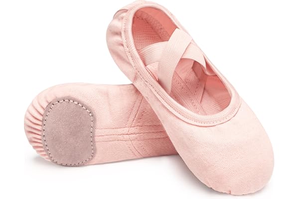 STELLE Girls Ballet Shoes Toddler Slippers Highly Elastic Canvas Ballerina | Toddler ballet shoes, Full leather upper, Suede