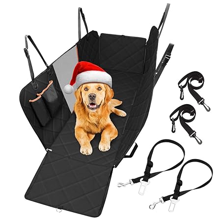 TOPELEK Hundedecke für Auto Rückbank, Autoschondecke, Hund Rücksitz Autodecke Hunde Auto mit Seitenschutz & Tasche & Reißvers