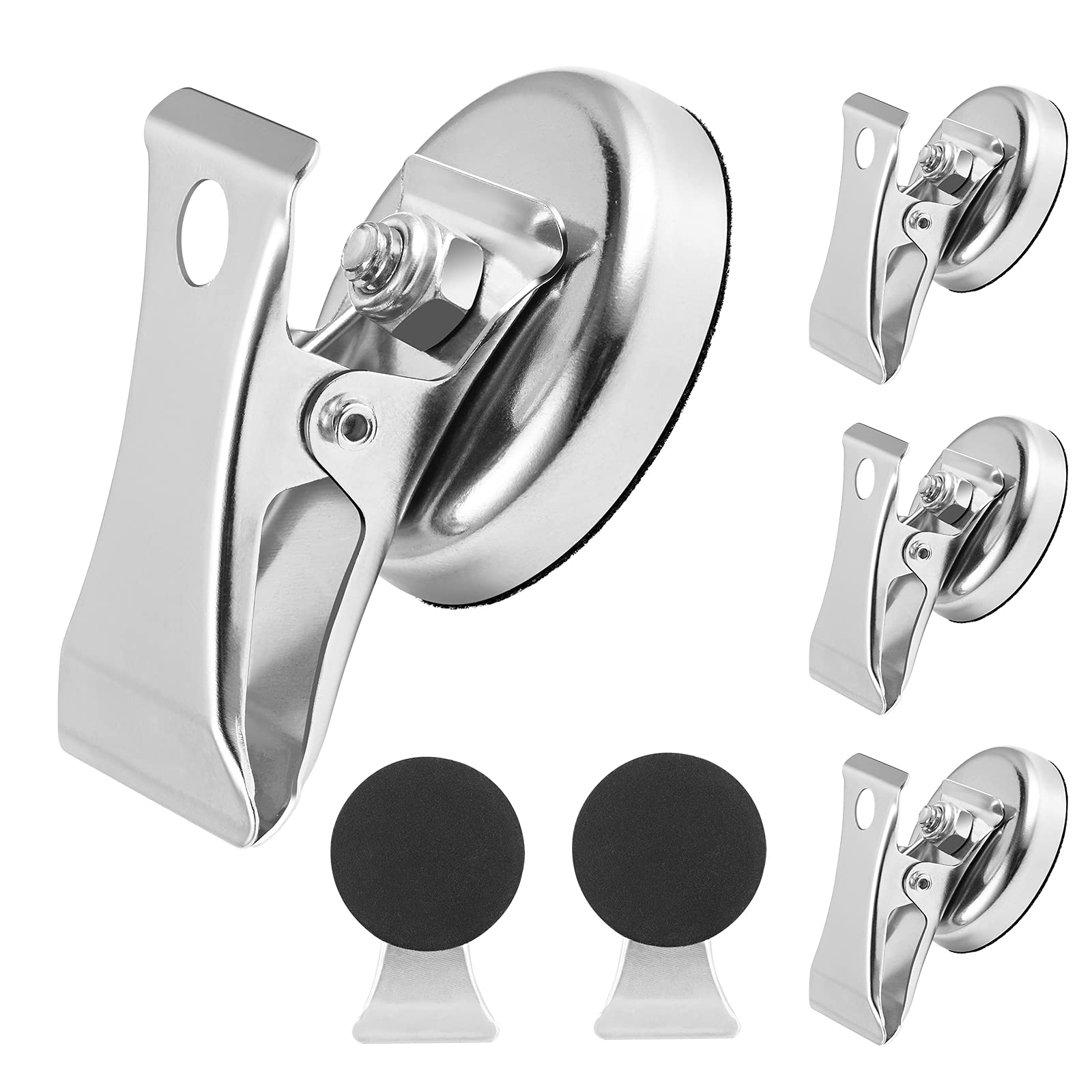 luvtree Heavy Duty Magnetic Clips, Scratch-Resistant Fridge Magnets, Strong Whiteboard and Wall Bulldog Clips for Office, Kitchen, School, and Home Display. Set of 6.