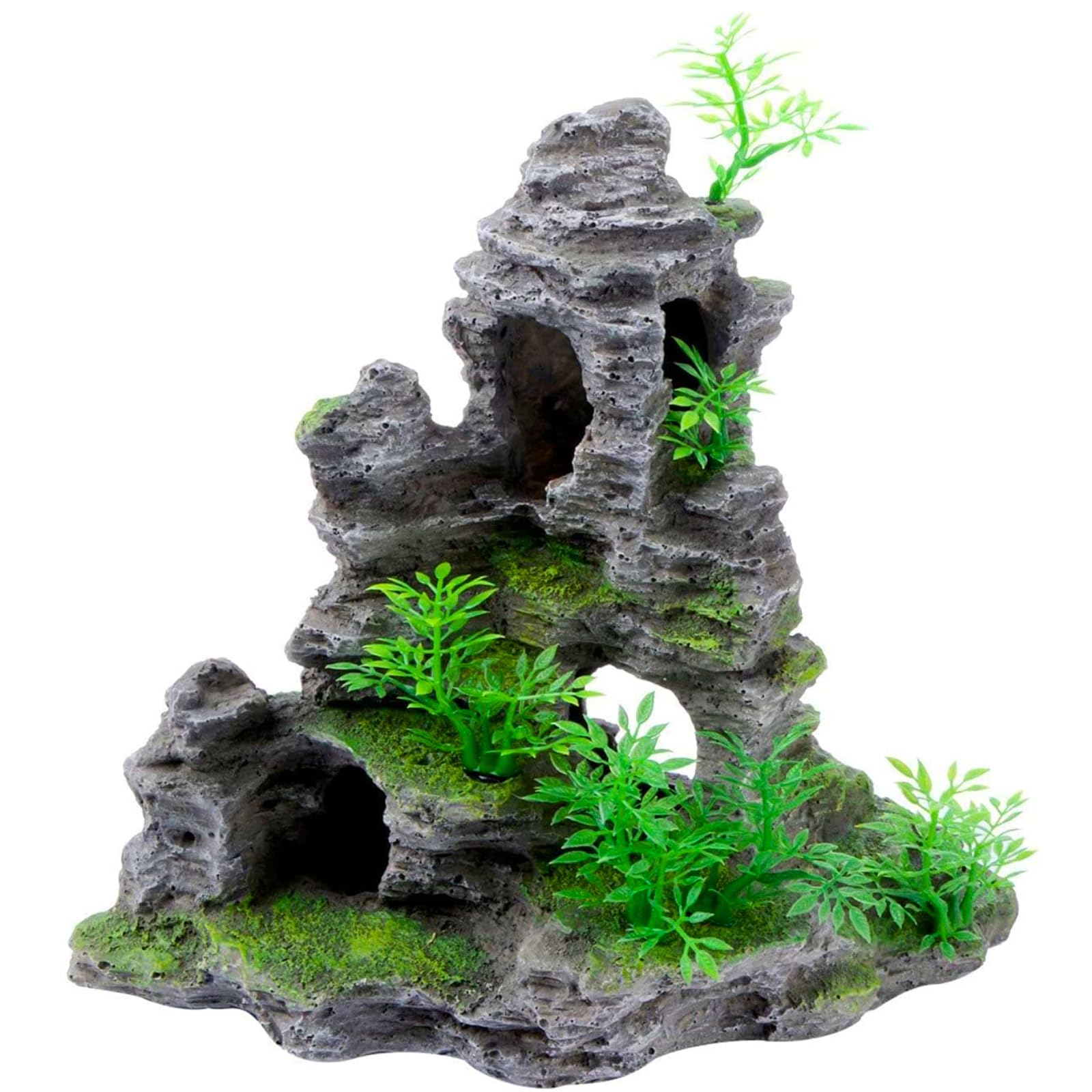 Photo 1 of Saim Aquarium Mountain View Stone Ornament, Artificial Mountain Hill View Stone Rock Cave Aquarium Decorations Fish Tank Decor for Betta Cichlids Hideaway Cave, Hermit Crab Hideout - Large