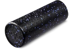 Yes4All High Density Foam Roller for Back, Variety of Sizes & Colors for Yoga, Pilates - Blue Speckled - 18 Inches