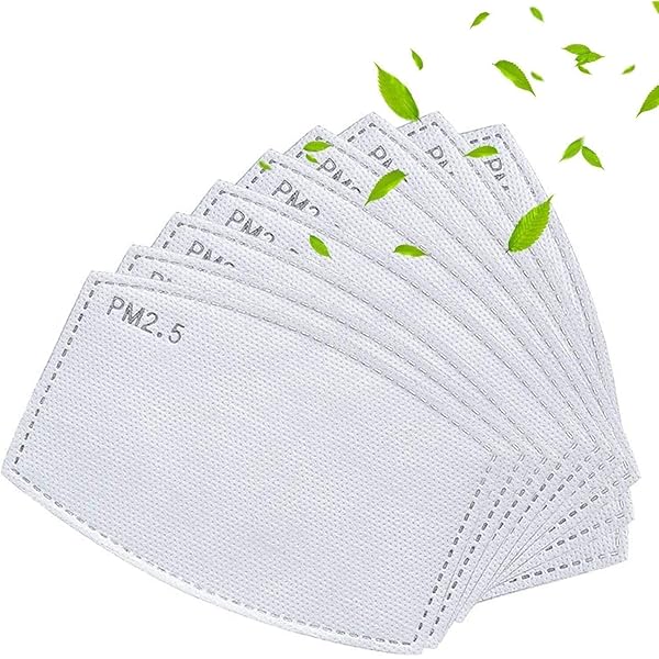 5-Pack Washable Face Mask Covers With 30 Carbon Filters - Black Reusable Breathing Valve Protection