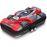 Rockpapa Large-Capacity Race Car Pencil Case, Pencil Box, Storage Box for School Students Boys Teens Kids Toddlers Grey Red