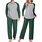 PrinStory Men's Pajama Sets Loungewear Sleepwear Pjs Lightweight Long Sleeve Shirts and Bottoms Soft Comfy Sleep Sets S-4XL
