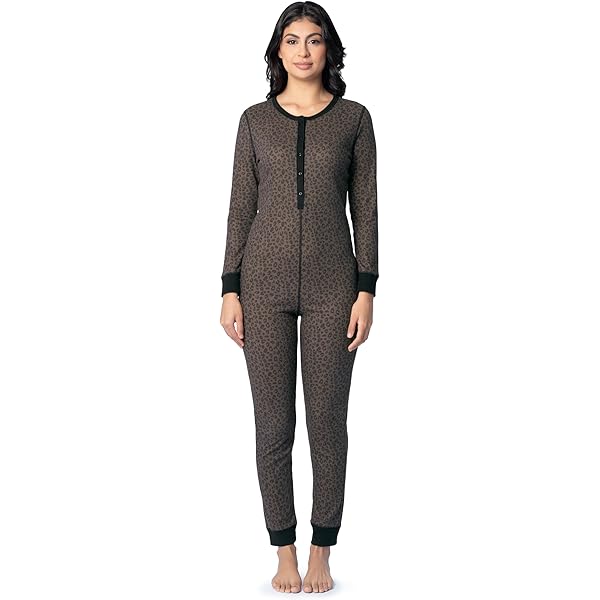 Amazon.com: #followme Women's Thermal Henley Onesie Union Suit 6743-BLK-XS  : Clothing, Shoes & Jewelry