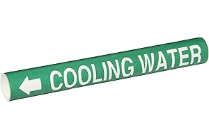 Brady 4042-B Bradysnap-On Pipe Marker, B-915, White On Green Coiled Printed Plastic Sheet, Legend "Cooling Water"