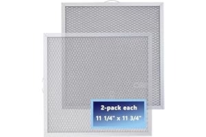 MADHUT S99010316 range hood filters by size 11 1/4" x 11 3/4" fit for b-roan Nu-t-one Ken-more range hood grease filters and WA65AF NTK7450000 990721400A etc stove hood filter replacement 2/pack