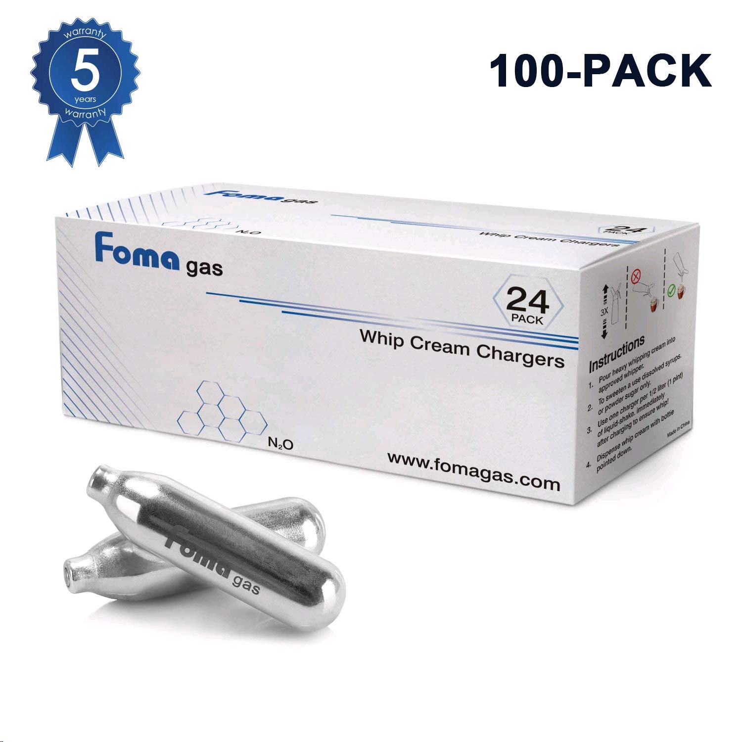 Foma Gas Whipped Cream Chargers N2O Nitrous Oxide 8Gram Cartridge for