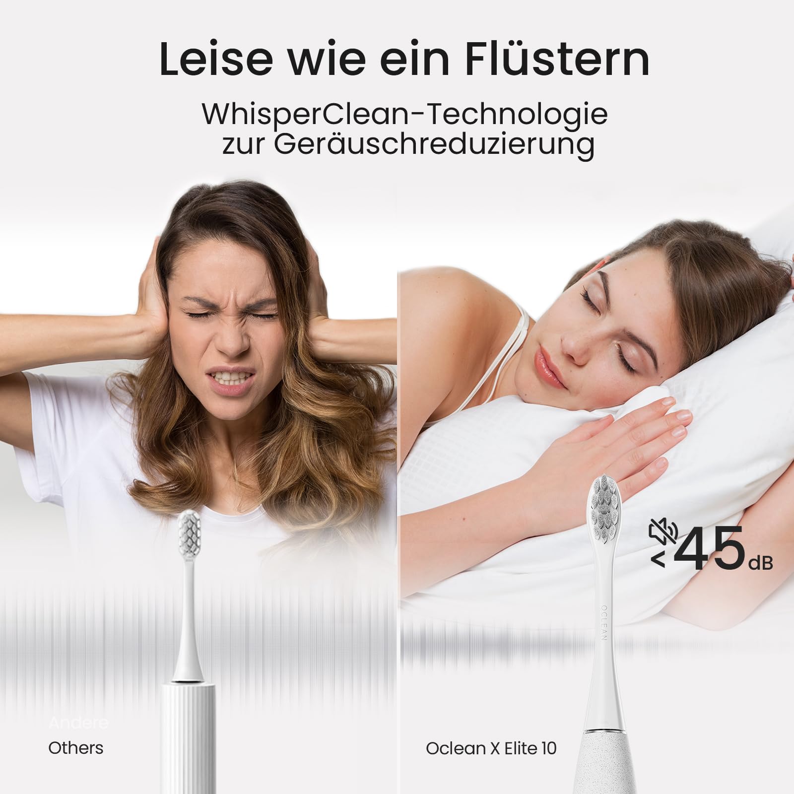 Oclean elektrische Zahnbürste X Elite 10, Touchscreen mit 12 Bereichsverfolgung, 5 Putzmodi Schallzahnbürste mit Timer, 40 Tage Akkulaufzeit Sonic Electric Toothbrush, 45dB, Grau 8