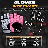 SAWANS Gym Gloves Men Women Fitness Gloves Non-Slip Silicone Padded Palm Pink L view 6