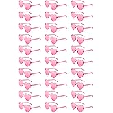 SUNYIWJIE 30 Pairs Heart Sunglasses for Women Bulk Transparent Pink Heart Shaped Sunglasses Bachelorette Party Glasses Fun Glasses for Party Favor to Add A Splash of Fun And Style