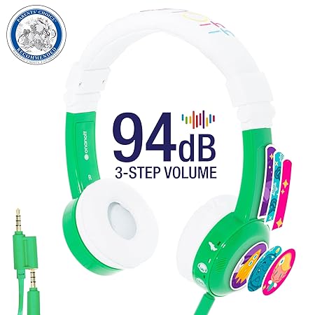 Lautstärke Reduzierende Kinderkopfhörer - Inflight Model von BuddyPhones | Verstellbar zu 75, 85 oder 94 dB | Robust, Faltbar