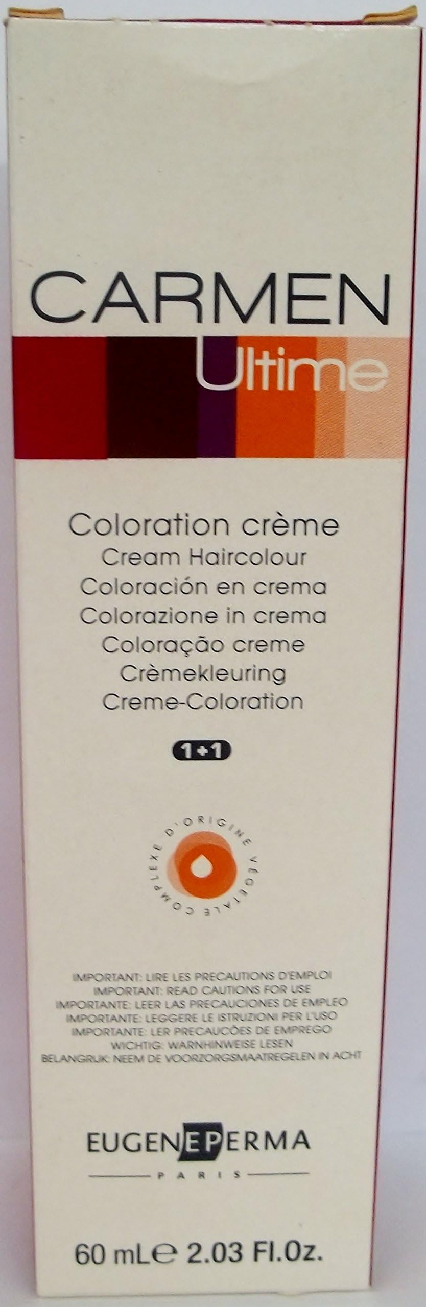 Carmen Ultime by Eugene Perma - Cream Hair Color - Size: 2.03 Fl. Oz. Tube - Shade Selection: 310 - Intense Blue Dark Brown