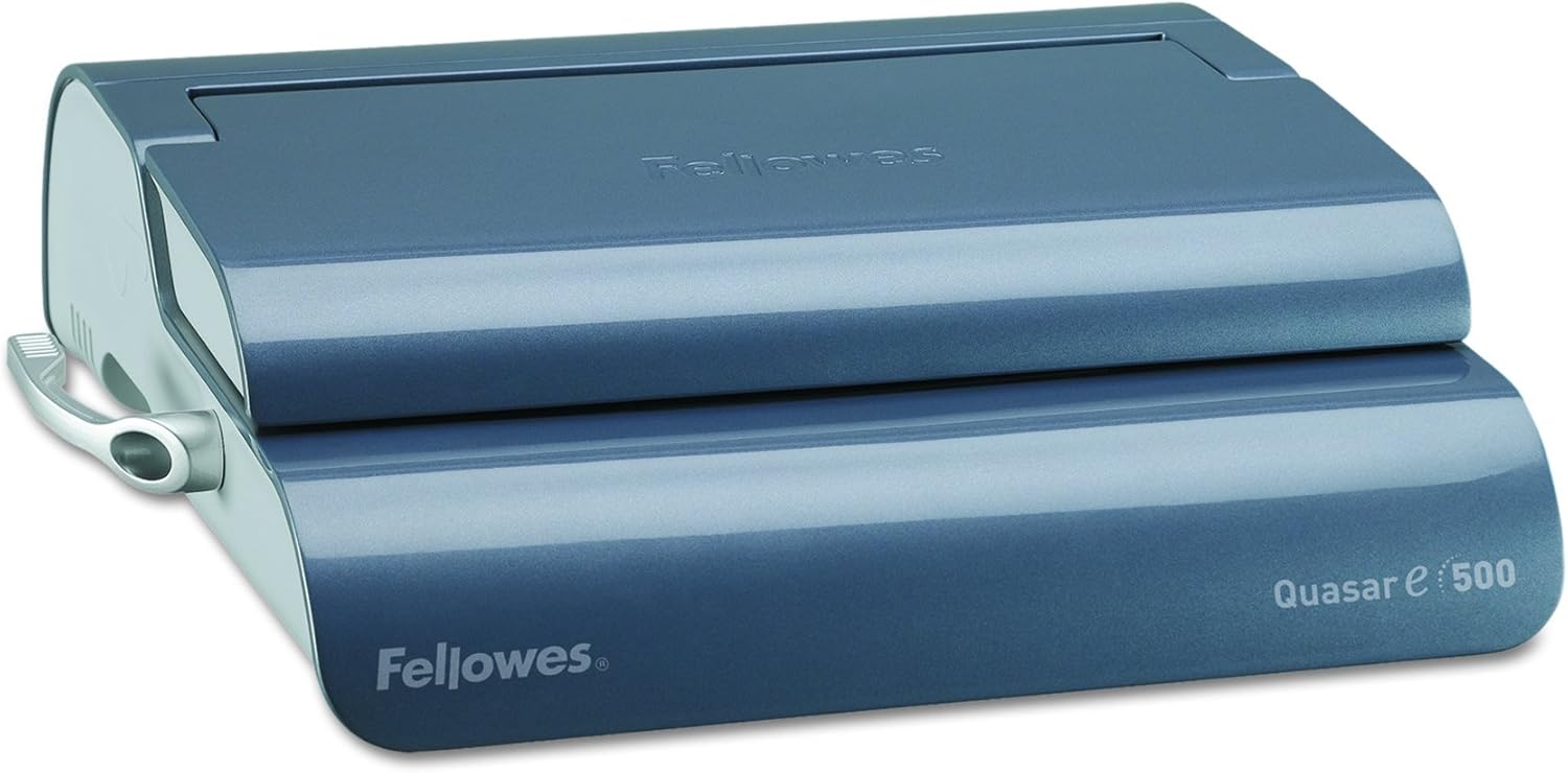 Fellowes 5216901 Quasar 500 Electric Comb Binding System, 16 7/8 x 15 3/8 x 5 1/8, Metallic Gray : Office Products