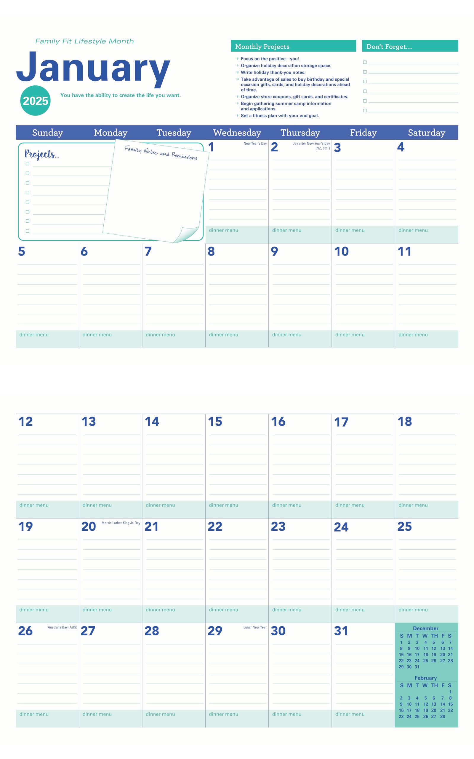 2025 Amy Knapp's Big Grid Family Organizer Wall Calendar: 17-Month Giant Fridge Calendar for Mom with 175+ Stickers (Hanging Family Plan Calendar, ... 2025) (Amy Knapp's Plan Your Life Calendars)