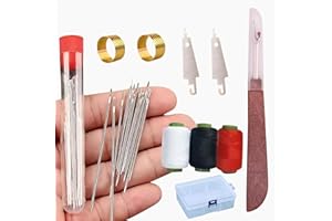 ACHUHE Big Eye Steel Sewing Needles Kit, 2025 New Stainless Steel Sewing Needle for Hand Sewing, 34PCS Big Eye Steel Needles Set - Long & Thin Handmade Quilting & Sewing Needles Kit for DIY Sewing (34pcs)