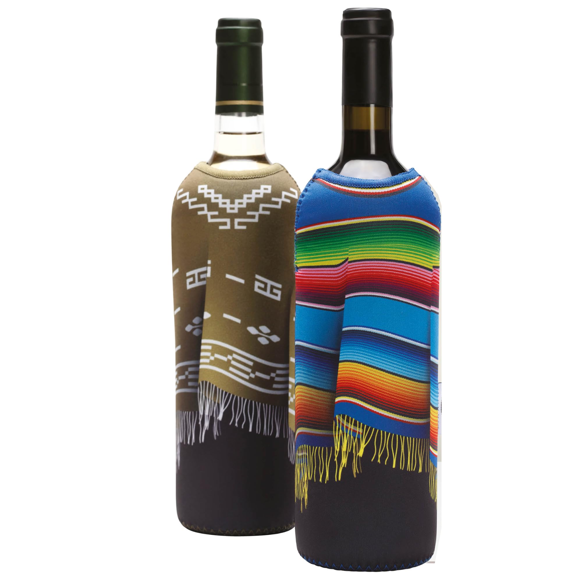 Photo 1 of ** COLORFUL ONE MISING**
Monkey Business - Wine Bottle Poncho Covers: Set of 2 Insulated Neoprene Sleeves – Fun Wine Bottle Outfits for 750ml (25 oz) Bottles – Decorative Wine Accessories and Wine Gifts