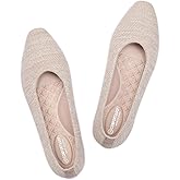 Frank Mully Womens Flat Square Toe Shoes Knitted Work Flat Comfort Dressy Flat Shoes for Daily Lightweight Comfort