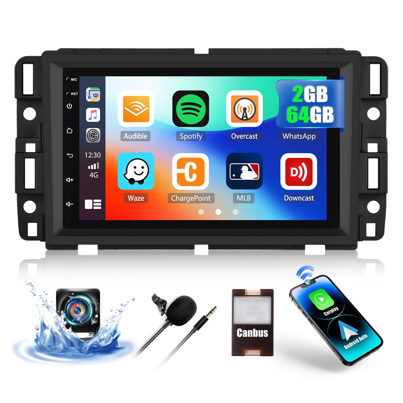 Photo 1 of 2G+64G Car Stereo Radio for Chevy Chevrolet Silverado Equinox Traverse Tahoe GMC Acadia Sierra Buick Enclave, Wireless CarPlay Android Auto, 7" Touch Screen Android 13 Radio with GPS Bluetooth +Camera