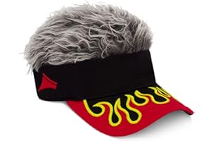 Flair Hair Women's Sun Visor Cap with Fake Hair, Adjustable Baseball Hat