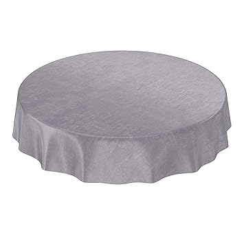 ANRO Wachstuchtischdecke Wachstuch Wachstischdecke Tischdecke Beton Grau Uni Urban Rund 140cm, Schnittkante,