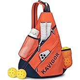 KAVIGOR 2025 Pickleball Sling Bag, Convertible Ultra-Light Backpack with Skin-Soft Fabric & Wet/Dry Pocket, Fits 4 Paddles + Gear