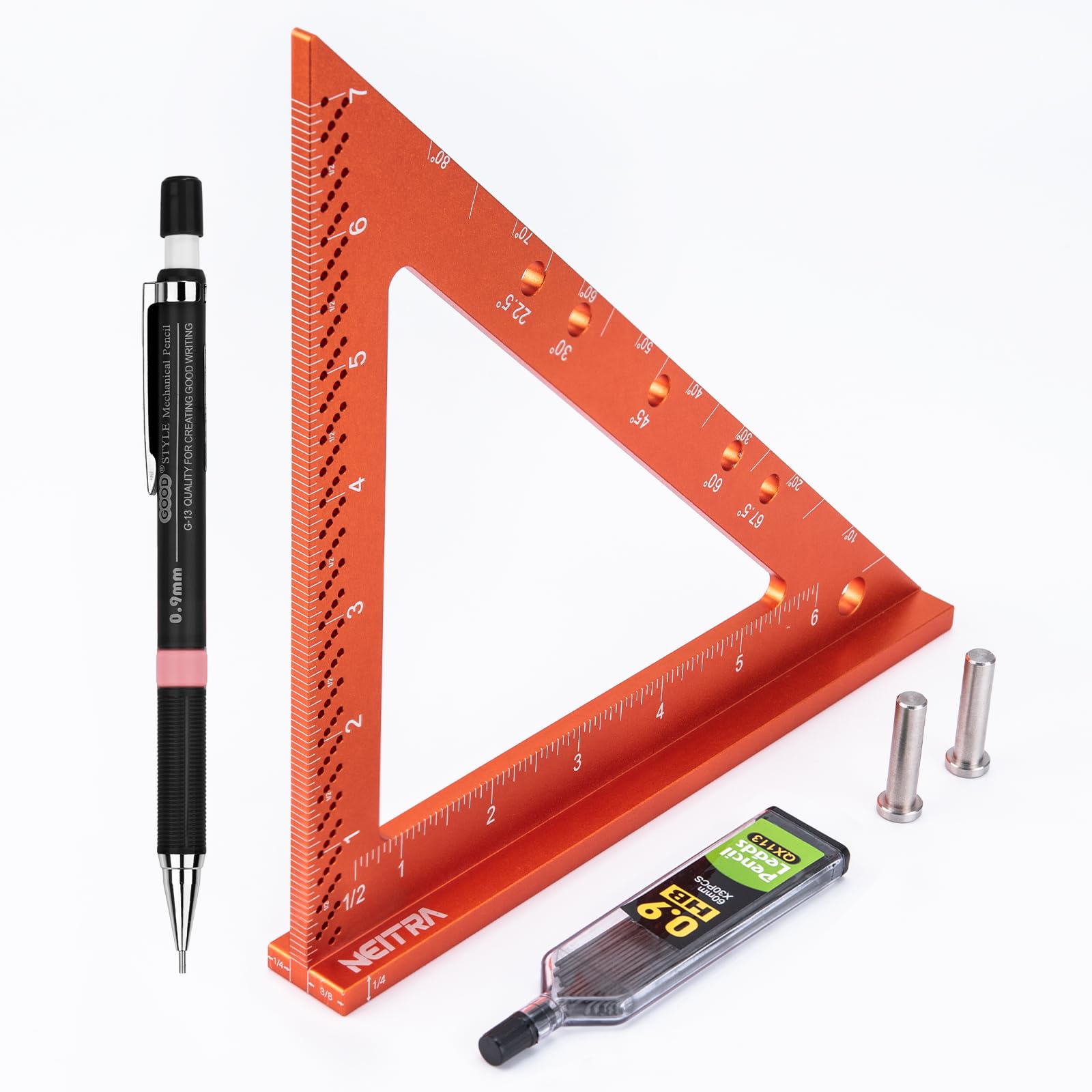 Neitra Square Ruler with Fixed Angle Pin, Accurate Compact Aluminum ...